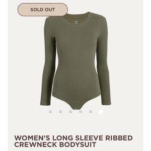 NWOT Nuuds Olive Ribbed Bodysuit